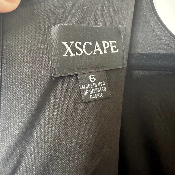 NWT Xscape Floral Mermaid Gown Jacquard Gown Women's Mesh Black Blue Size 6 $250 - Picture 7 of 7